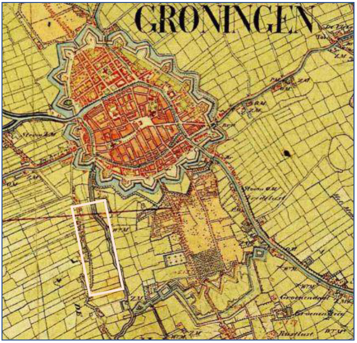 Landkaart Groningen uit 1855